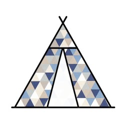 Tissu tipi - TRIANGLE BLEU