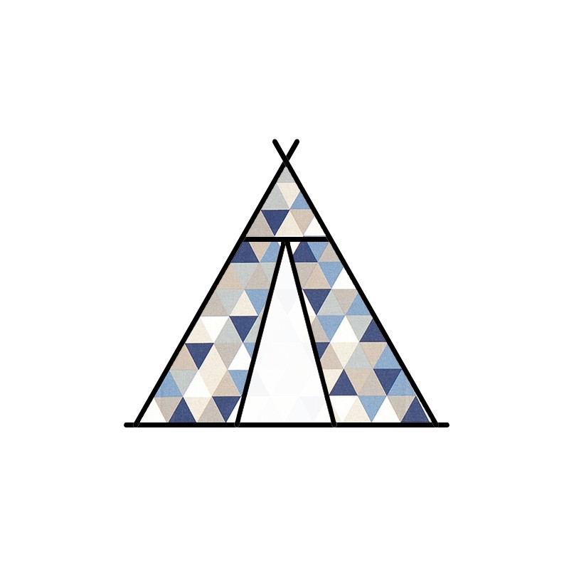 Tissu tipi - TRIANGLE BLEU